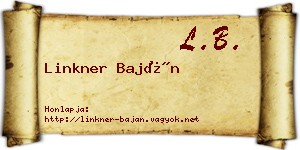 Linkner Baján névjegykártya